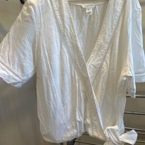 White detail cotton blouse